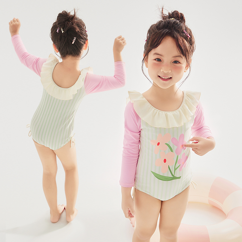 2025女童新款连体游泳衣，夏日必备，高端防晒泳衣引领潮流！