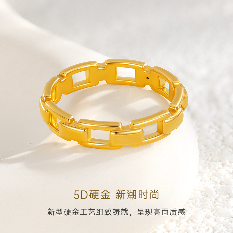 CRD克徕帝几何环扣黄金戒指：简约而不简单，送给她的完美礼物✨