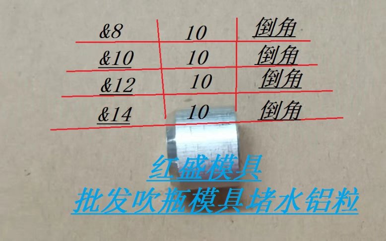 吹瓶模具运水铝粒堵头全解析：8、10、12、14、16型号大揭秘！