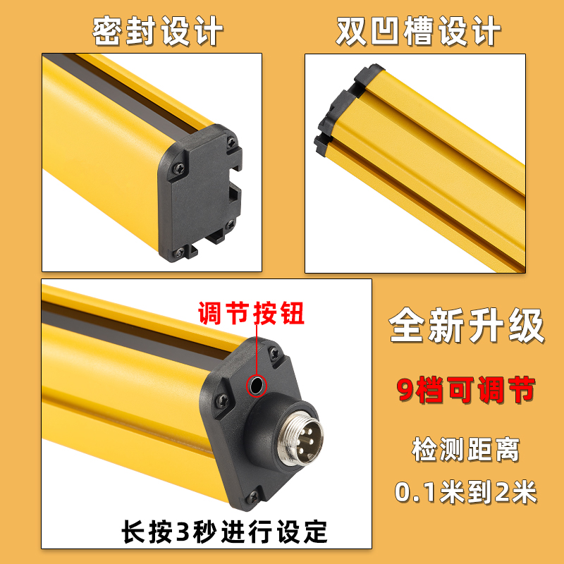 单边漫反射安全光栅光幕红外探测器：守护你的2米安全距离，如何选才不会踩雷？