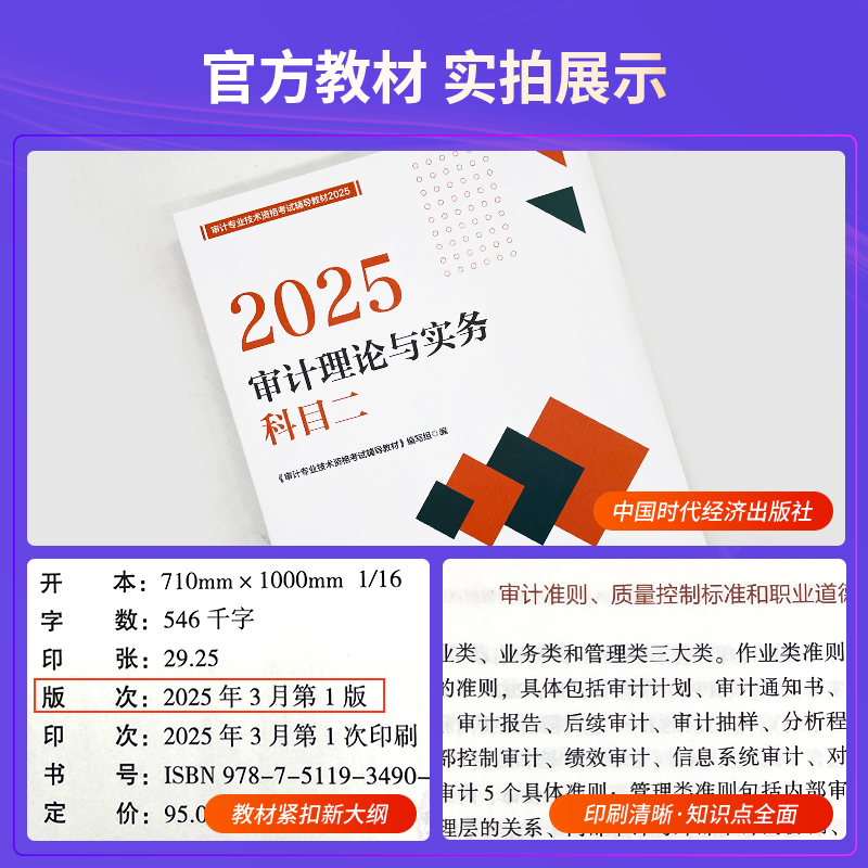 2025年官方审计师教材大揭秘：审计理论与实务科目二，初级中级通用，历年真题库全解析
