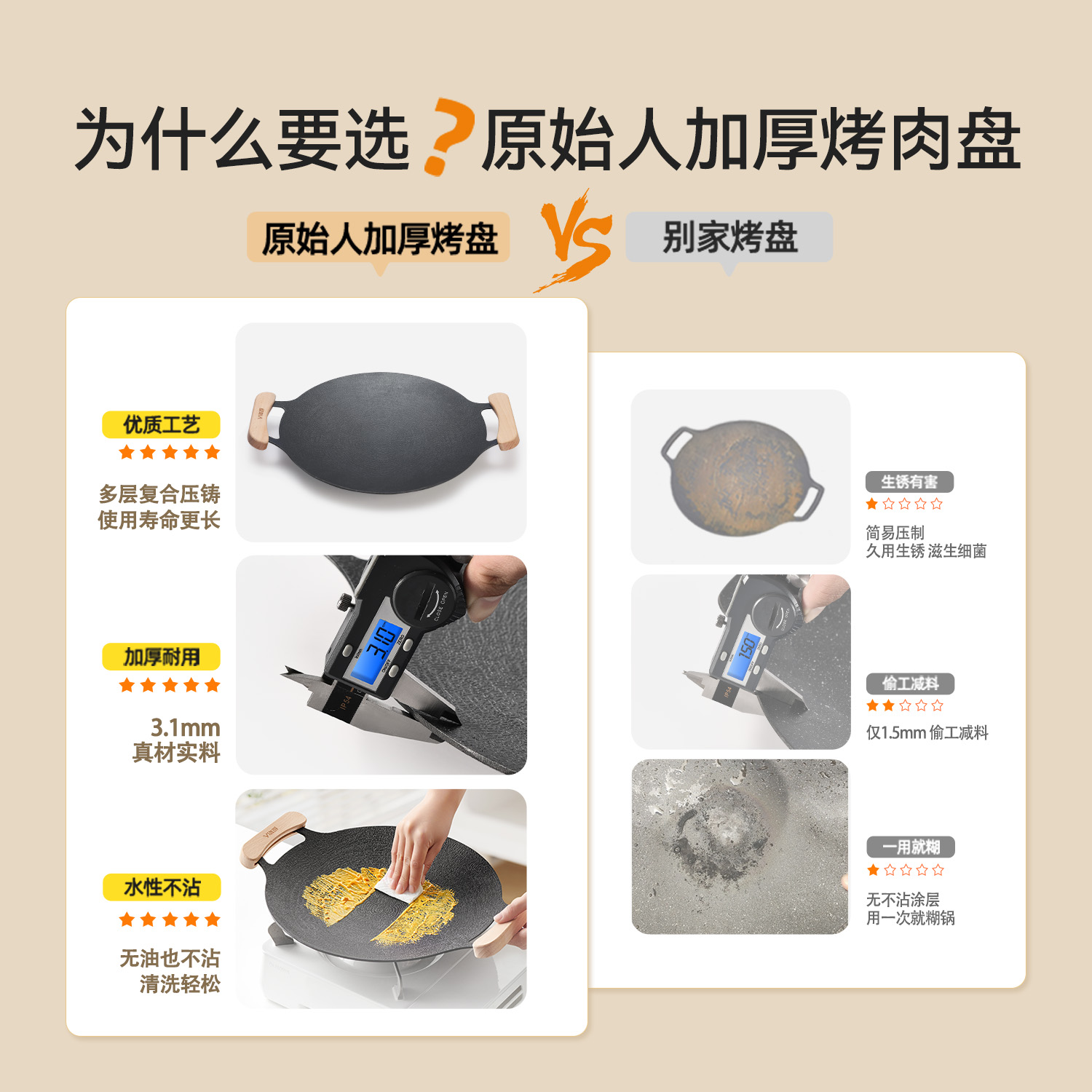 厂家直销铸铁烤盘，出口级品质，解锁厨房新技能