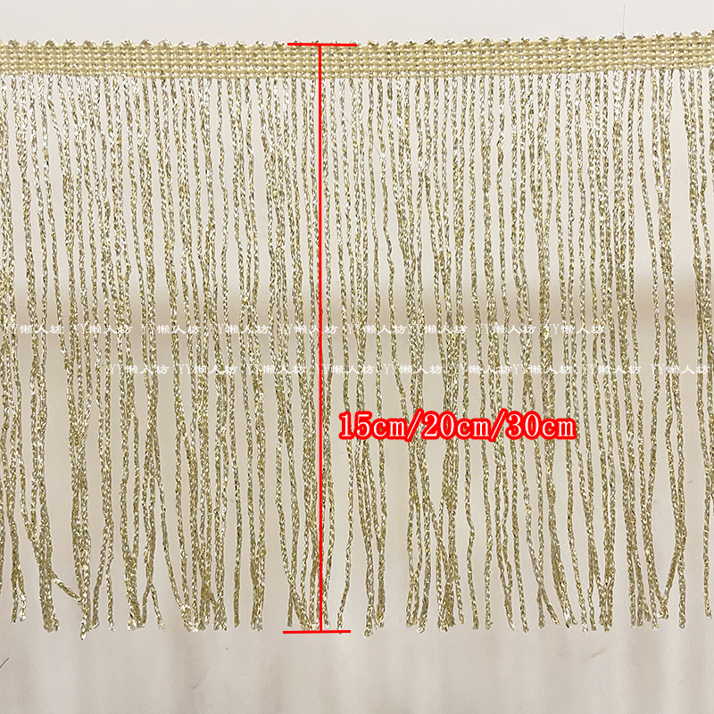 20/30cm金银黑白夜店风花边辅料舞台服装锦旗装饰流苏排须，舞动你的舞台魅力✨