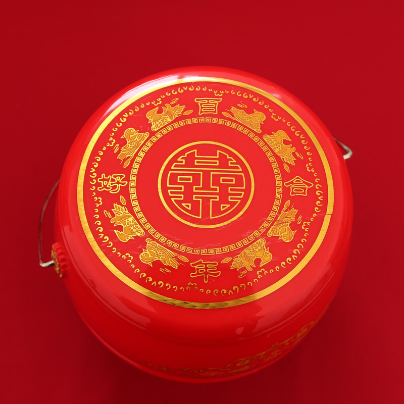 子孙桶结婚红色新娘陪嫁喜桶一对嫁妆婚庆用品大全乔迁必备神器！