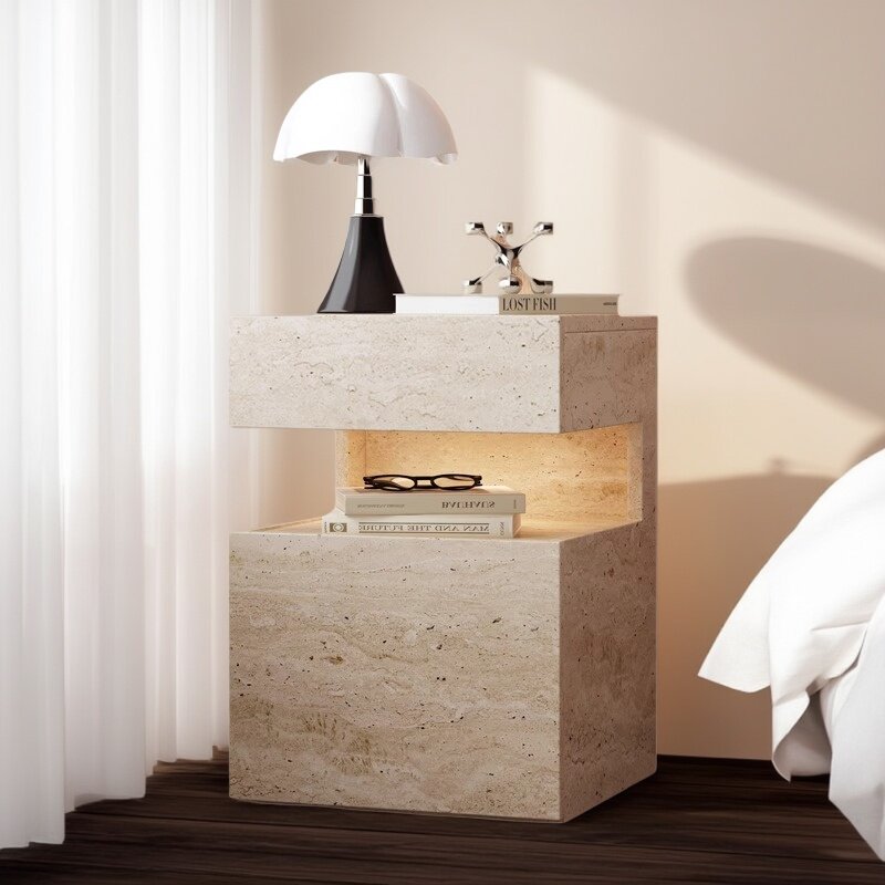 什么设计让意式极简网红款洞石床头柜成为家居焦点？