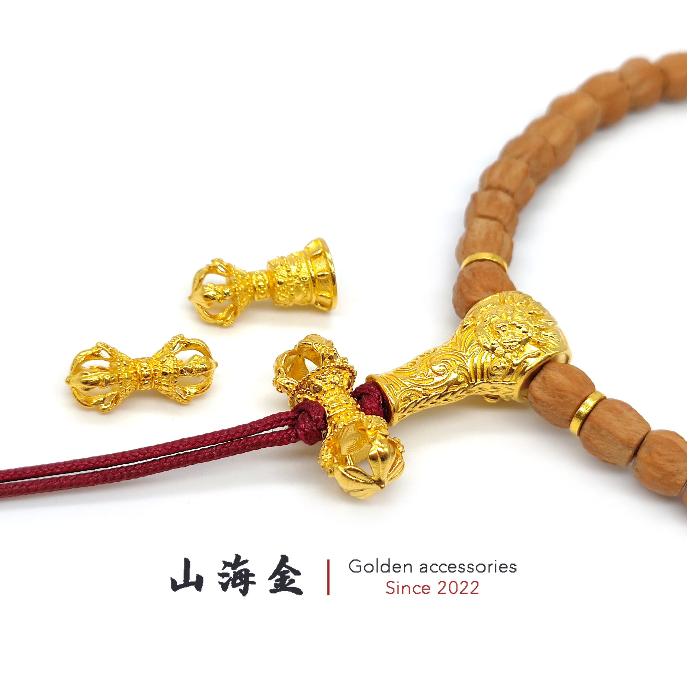 24K黄金999足金金刚杵松石吊坠：文玩界的奢华新宠，你值得拥有吗？