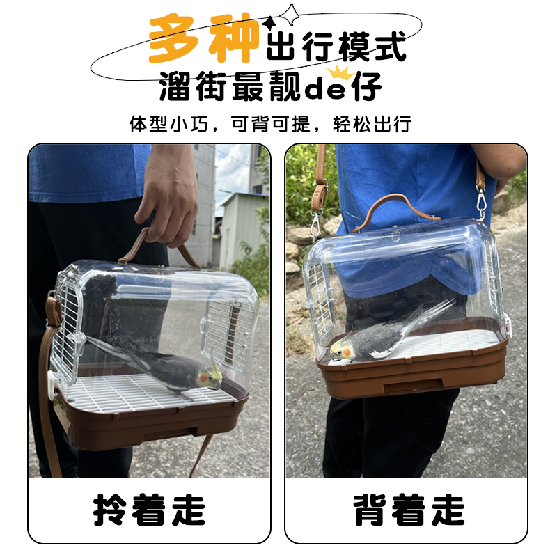 鹦鹉外出包大揭秘：四季便携鸟包透气斜挎包，虎皮玄凤窝牡丹透明可视外带笼，你值得拥有！