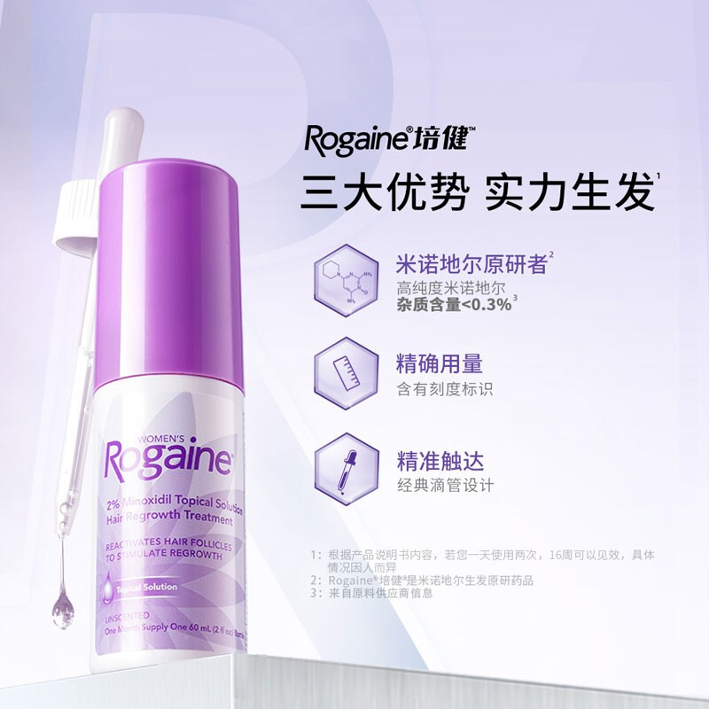 女生防脱救星！Rogaine培健落健2%米诺地尔酊真的能长出头发吗？实测太香了！