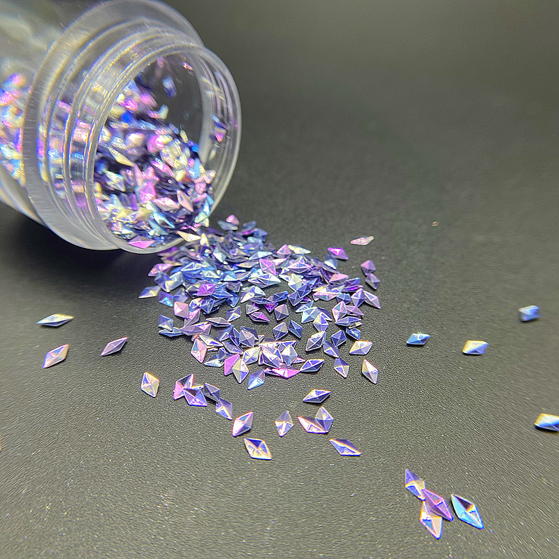 金葱粉3D立体五角星美甲：幻彩变色油彩，点亮指尖艺术！