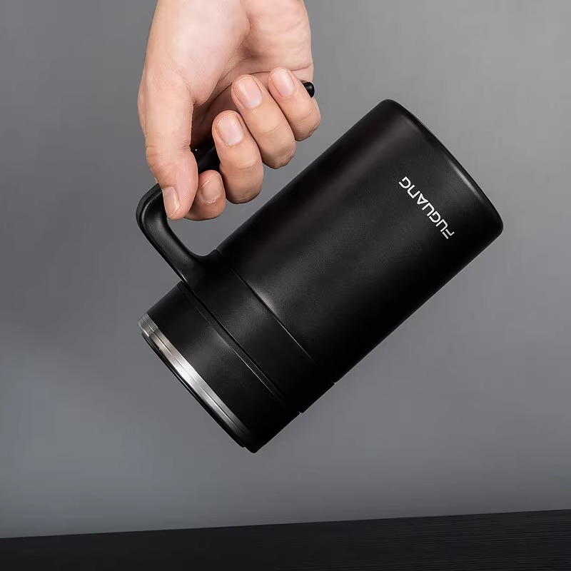富光保温杯带把手泡茶杯过滤网商务不锈钢水杯，男士女士办公定制神器！