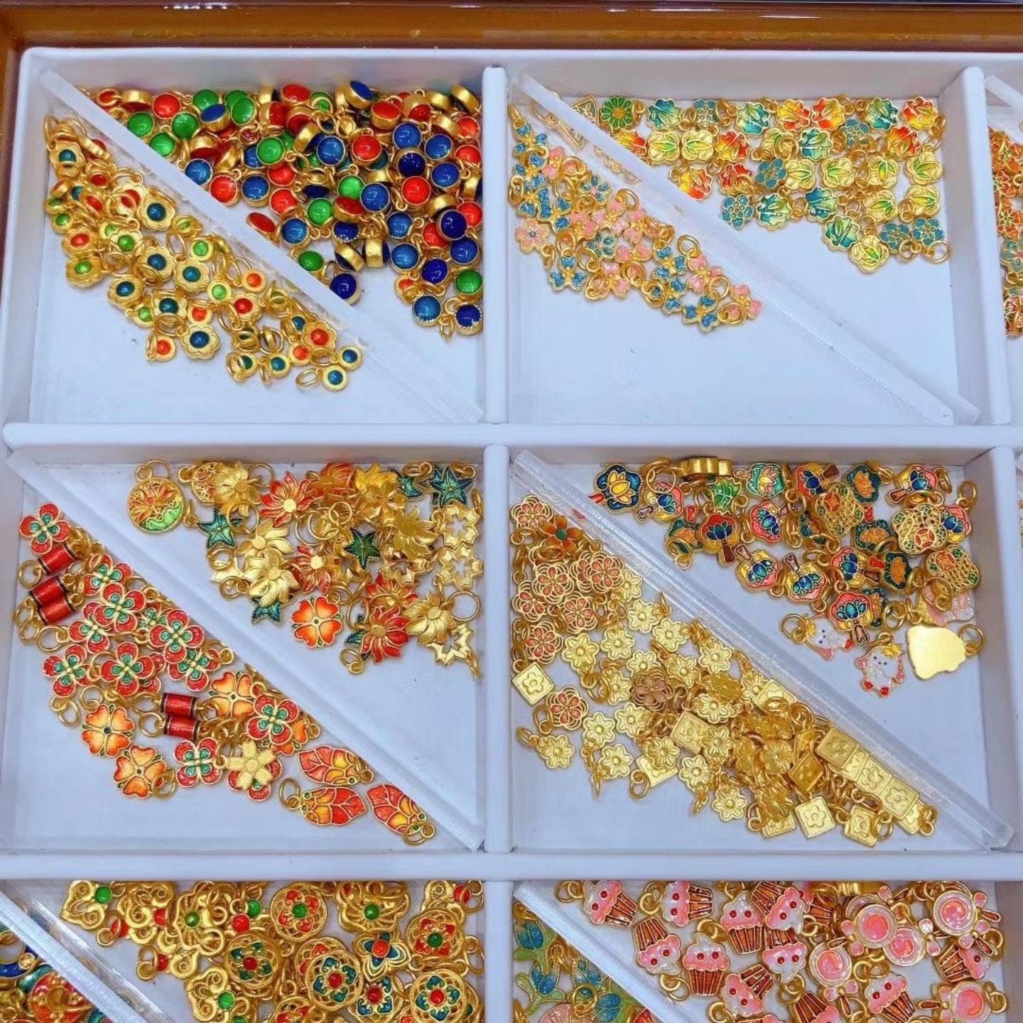 宫前礼招财纳福古法足金999黄金盘缠隔片碎金子DIY手串配件，让好运随身携带✨
