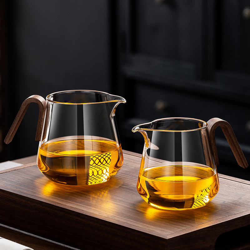 加厚玻璃公道杯+胡桃木茶具！喝茶仪式感拉满！这波不冲真的亏大了
