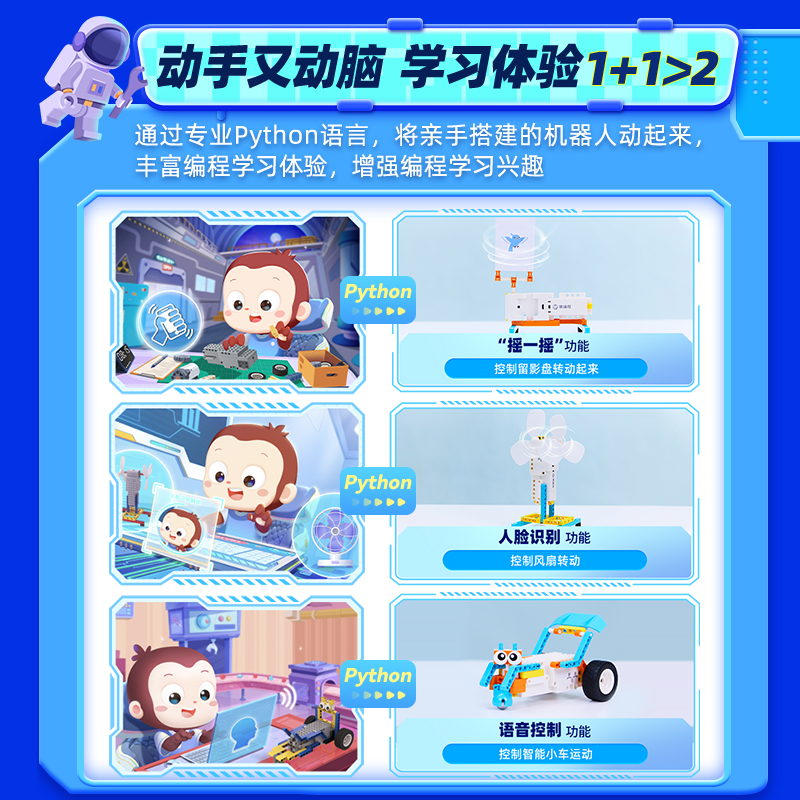 猿编程机器人套装Python少儿编程AI应用，让孩子玩出未来！