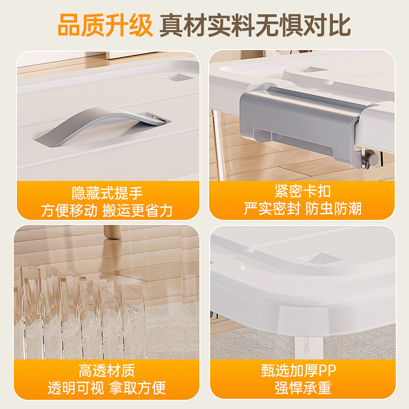 手提透明收纳箱，家居收纳革命，客厅大容量储物新潮流！️