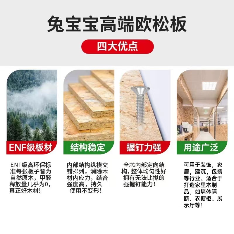 兔宝宝板材顺芯细木工板OSB欧松板：家居装修的秘密武器！