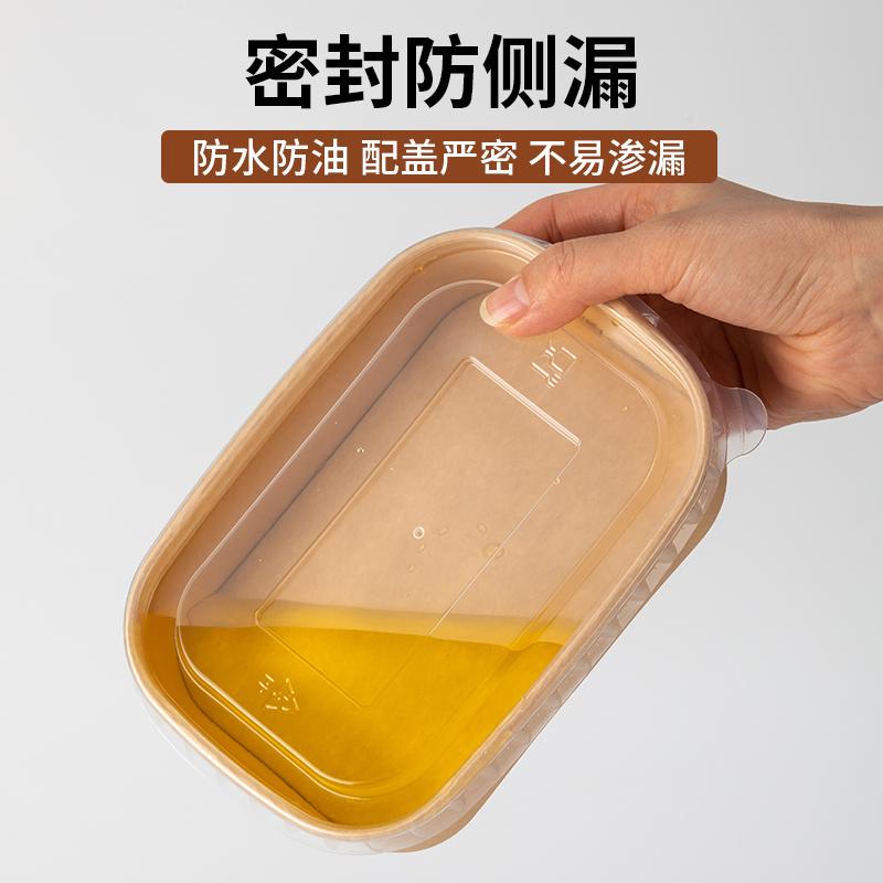 一次性牛皮纸碗打包盒：环保又实用的美食守护神