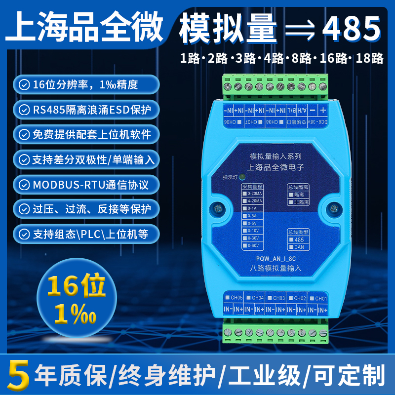模拟量转485模块：解锁4-20mA/0-5V采集的黑科技，USB宽电压高精度2路/4路/8路模块全解析