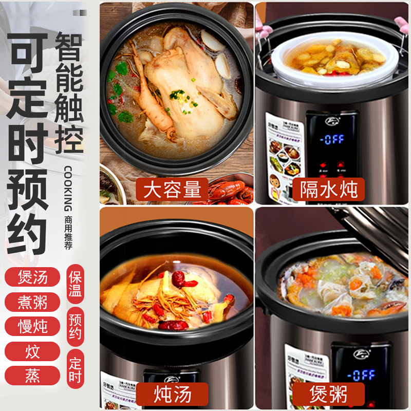 飞鹿YDT-10B陶瓷内胆电炖锅：煲汤粥神器，家庭商用两相宜！