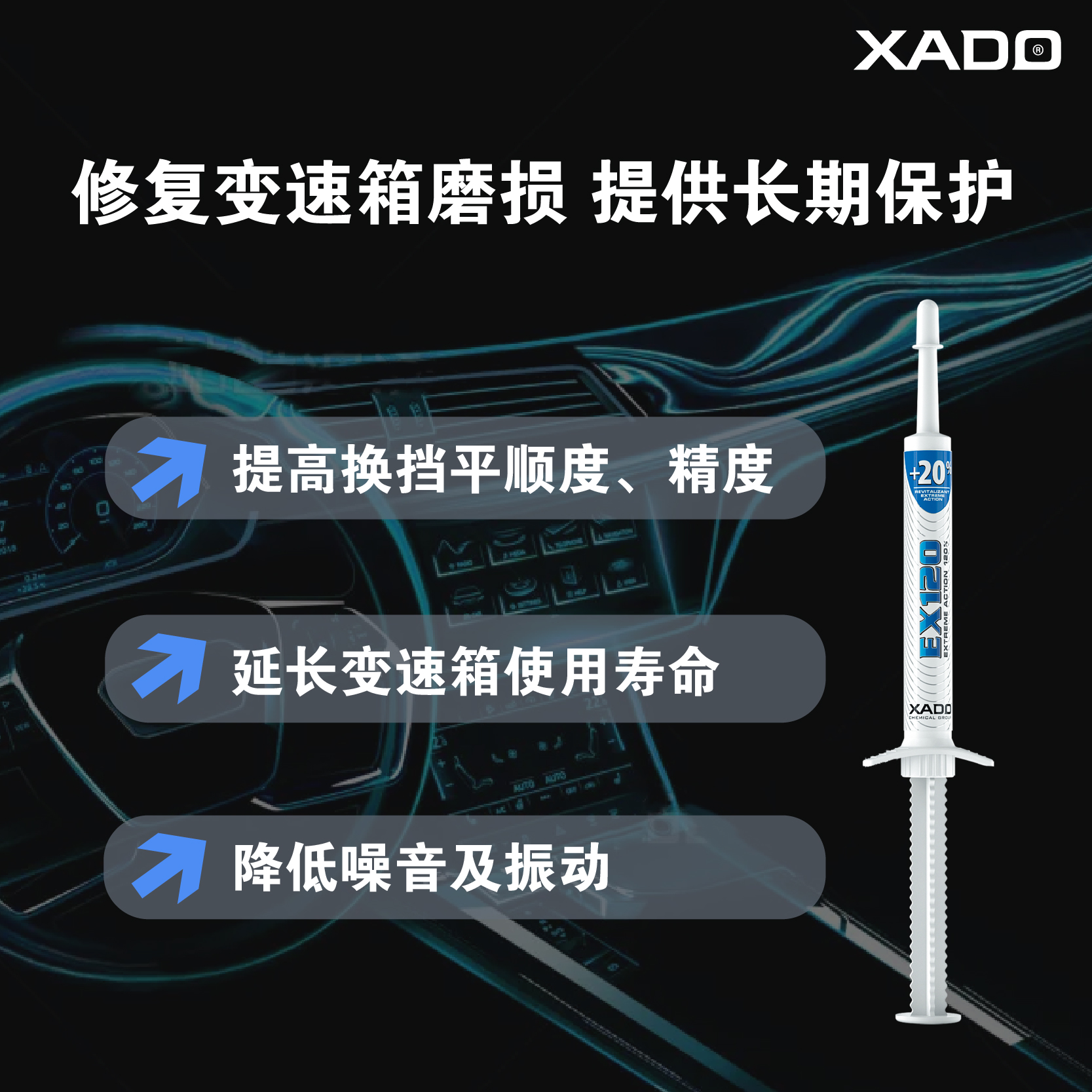 XADO哈多自动变速箱再生修复加强型针剂：解锁汽车保养新境界，抗磨修复不再是梦！