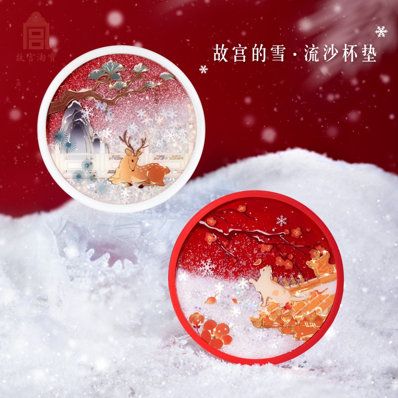 故宫淘宝｜宫猫观星流沙硅胶杯垫，给生活加点萌萌哒！