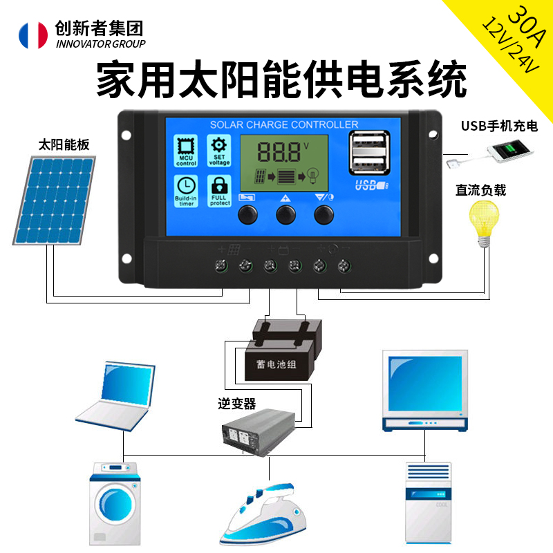 60A太阳能控制器40A全自动通用型：光伏界的全能王，解锁绿色能源新姿势！