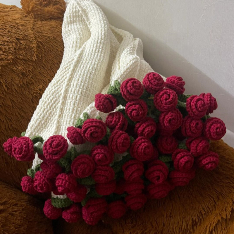 60CM 30朵DIY花束毛毯钩织花朵：打造独一无二的手工艺术品！