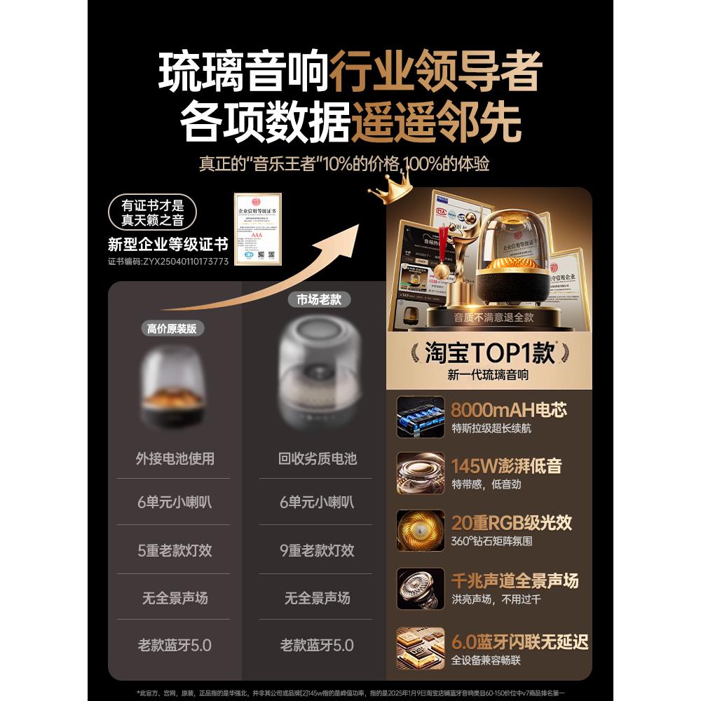 蔓哈琉璃华强北2025新款无线蓝牙音箱：低音炮控的福音