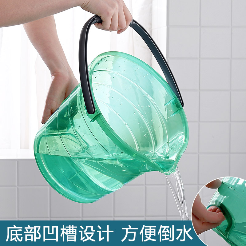 透明加厚水桶：家居必备神器，洗衣拖地一桶搞定！