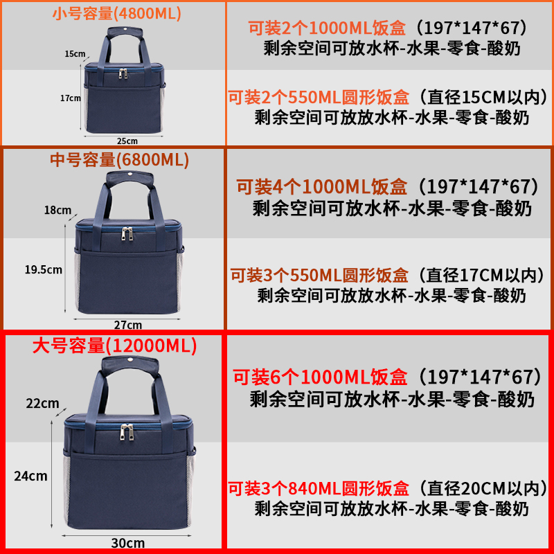 手提便当包：防水牛津布+日式保温铝箔饭盒袋，妈妈再也不用担心我的午餐了！