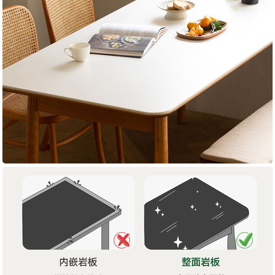 岩板餐桌：奶茶店咖啡厅西餐厅长桌商用小吃售楼处接待洽谈户外圆桌，品质生活的不二之选