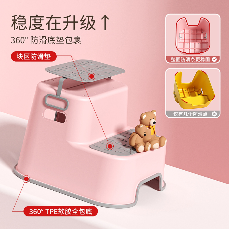 宝宝洗手梯踩脚凳：宝宝独立洗漱第一步，妈妈再也不用担心宝宝够不到水龙头了！