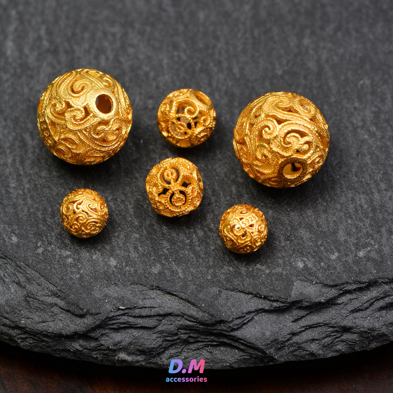 传承点钻黄金麻花隔圈隔片足金镶嵌文玩手串垫片隔珠DIY手链配饰：解锁复古与现代交织之美