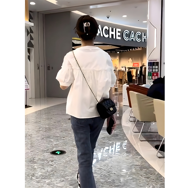 大码孕妇衬衫2025夏季新款短袖T恤：小个子也能穿出大牌范儿！