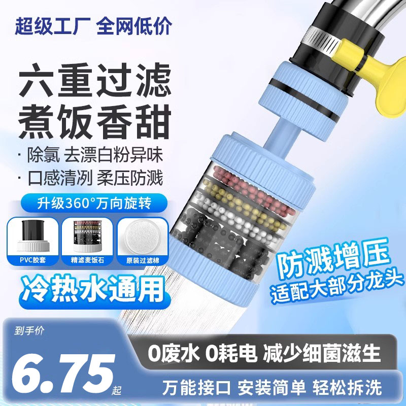 厨房革命！防溅水龙头360°旋转，告别水花乱溅，轻松搞定清洁难题！