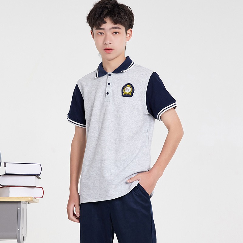 广西玉林新世纪学生校服套装，毕业季必备学院风男女翻领短袖T恤，夏日清凉必备！✨