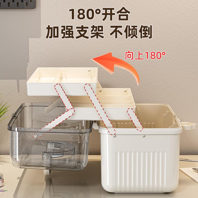 日本美术生工具箱：三层大容量便携手提箱，让你的画笔颜料随身携带!