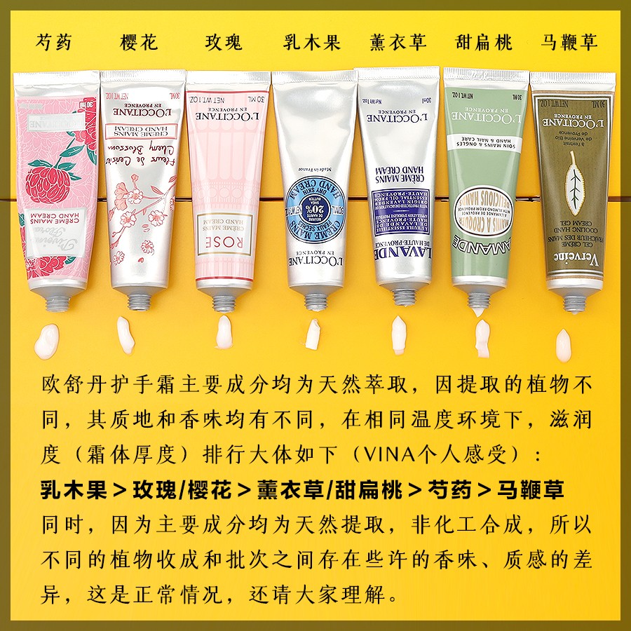 欧舒丹护手霜：橙花、甜扁桃、倾城玫瑰、樱花润手霜，哪款才是你的手部救星？