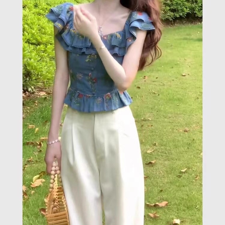 昭禾婠婠防晒衫：夏日必备，透感宽松衬衫，防晒荷叶边，法式风情尽显！