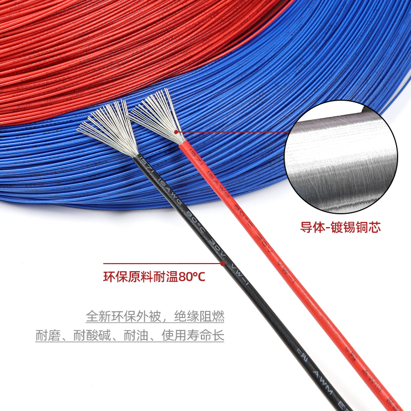 进口美标线16AWG 1.25平方镀锡铜丝电子线105度：专业级电子爱好者的必备神器！