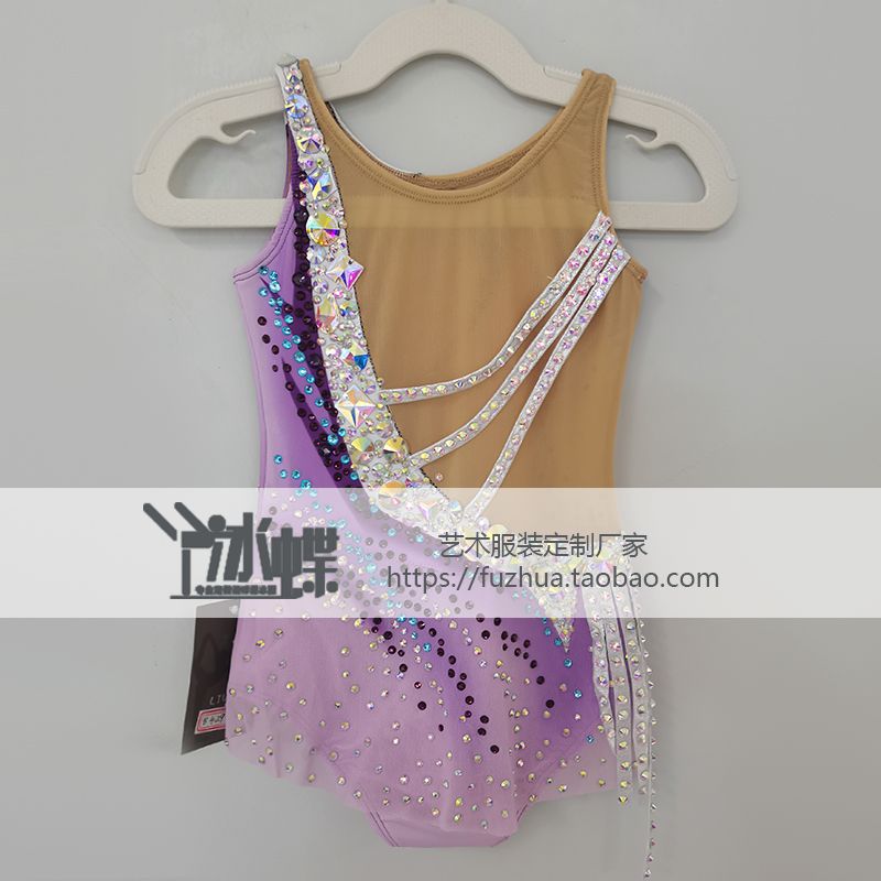 LIUHUO艺术体操服真香预警！紫BD7193颜值爆表，儿童表演定制太绝了！