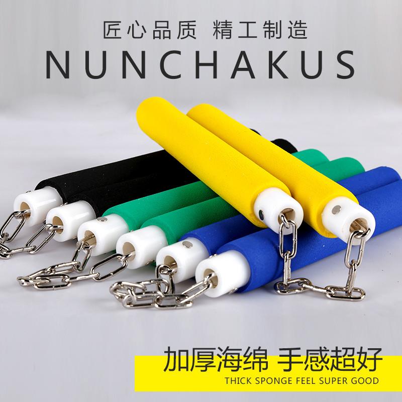 不锈钢双节棍初学者必备！海绵练习泡棉儿童安全二节棍，解锁双截棍新技能！