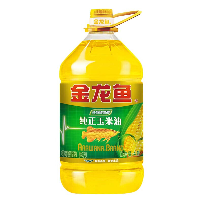 金龙鱼纯正玉米油4L/桶装非转基因压榨食用油含植物甾醇，厨房里的健康革命？