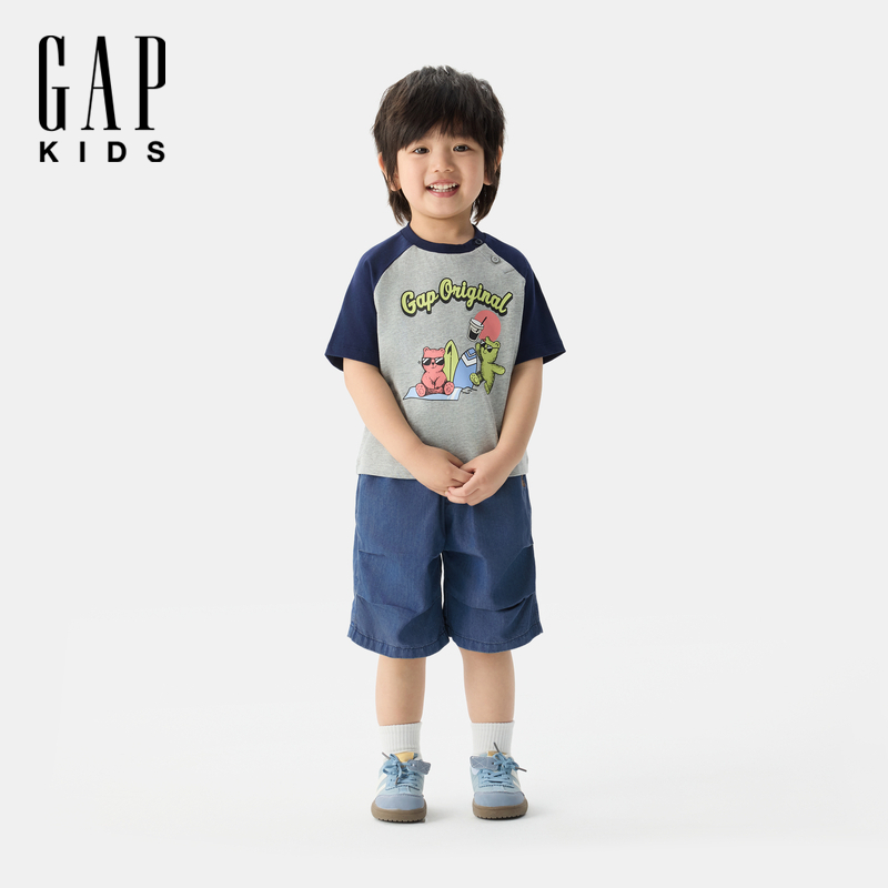 【大小童同款】Gap男幼童大童2025夏季新款莱赛尔混纺牛仔七分裤：亲子装搭配新潮流，轻松解锁夏日亲子装密码！