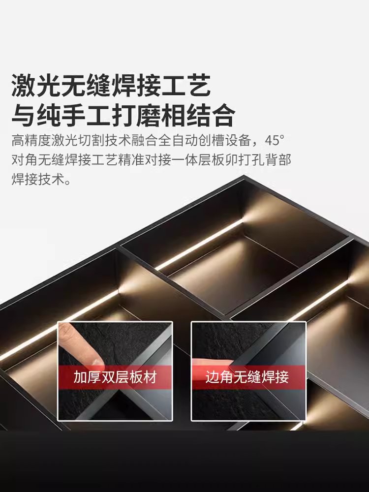 极简奢华！不锈钢浴室壁龛带灯，点亮你的私人空间✨