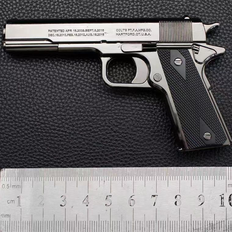 金属加重创意1911枪型充气打火机，影视级防风充气摆件，个性道具模型，燃爆你的收藏柜！