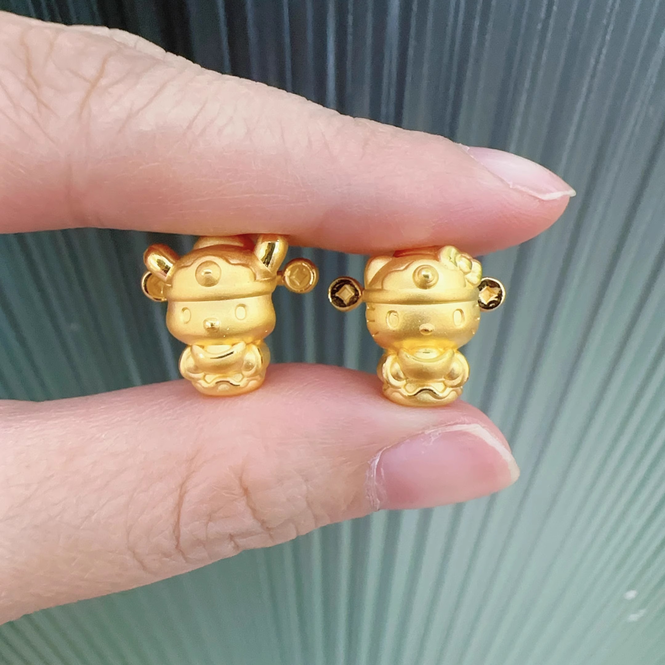 黄金帕恰狗足金999转运珠元宝小狗3D硬金编绳DIY手串手链女友礼物✨