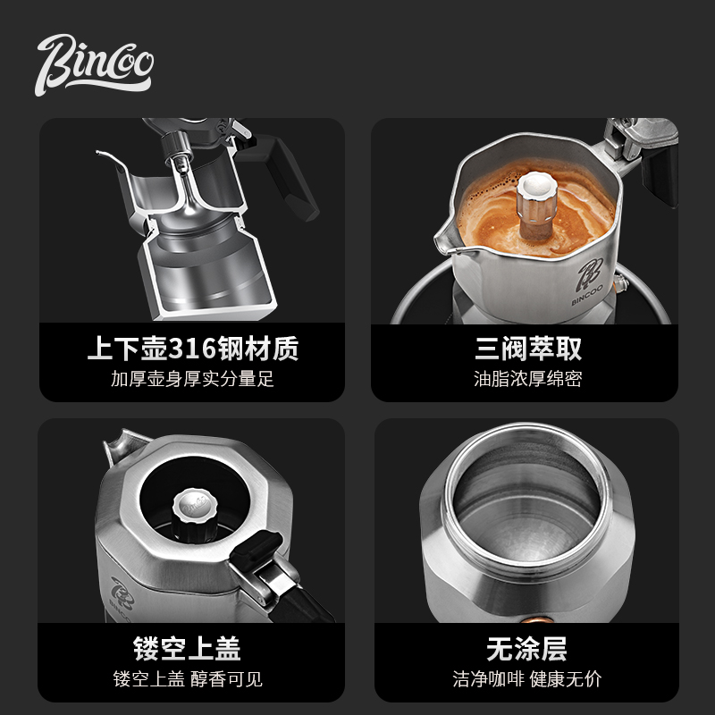 Bincoo摩卡壶：解锁意式咖啡新体验，户外咖啡爱好者的必备神器！