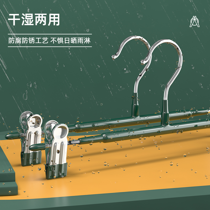 不锈钢裤夹，家居收纳神器，轻松搞定你的衣橱整理难题！