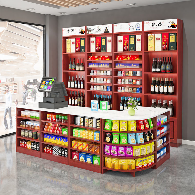 转角香烟架收银台组合，便利店烟柜定制神器，打造完美购物体验✨