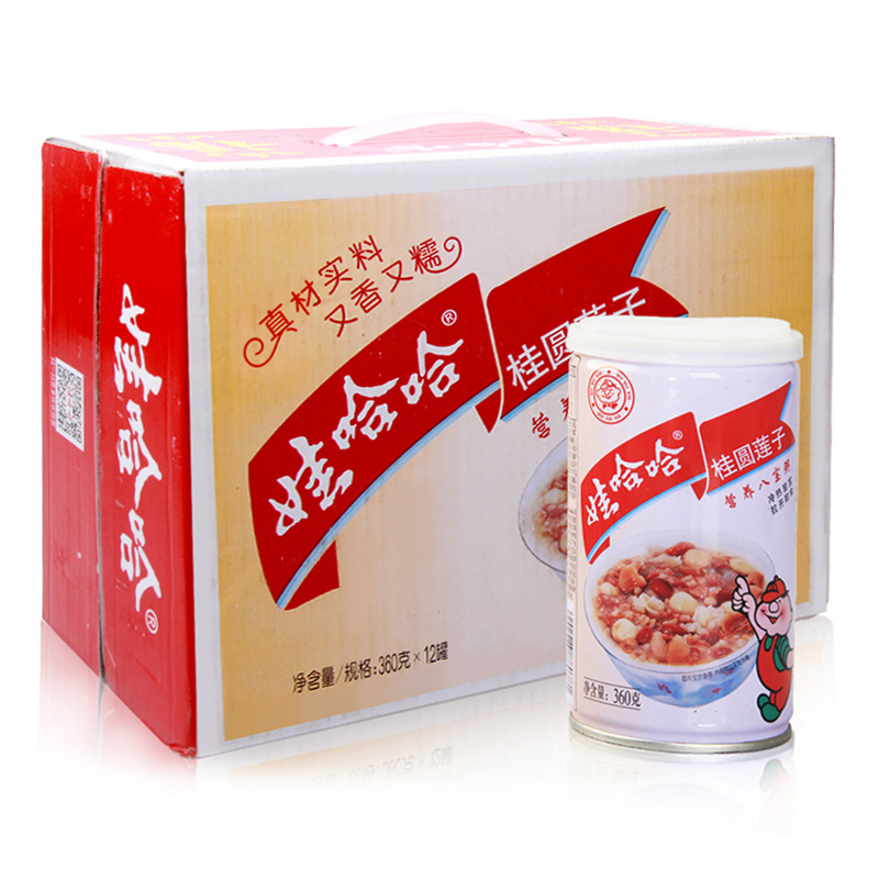 娃哈哈八宝粥桂圆莲子：年货必备，360g*12罐/24罐装，整箱批特价，让你的春节更美味！
